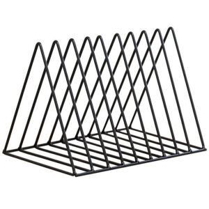 Geometric Metal Magazine Rack — Black