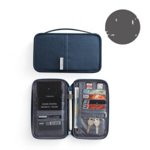 Zippered Passport Organizer — Navy, Small