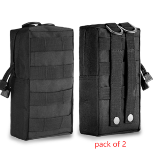 Compact Utility Gear Pouches — Black, Set of 2